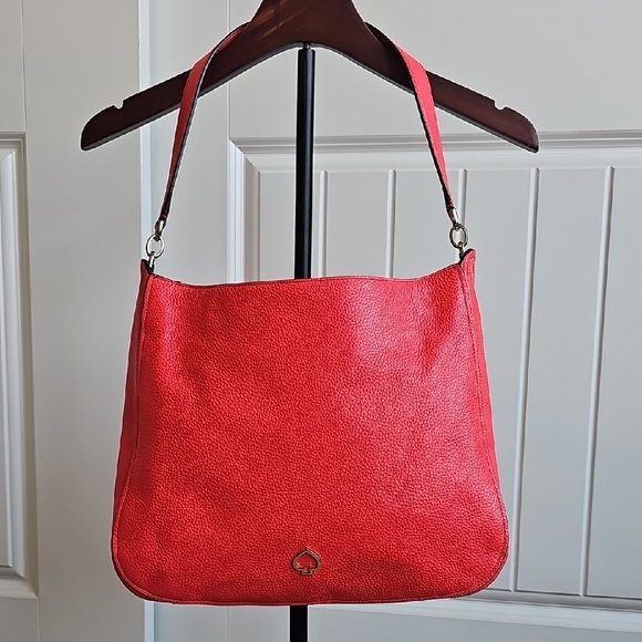 kate spade Handbags - KATE SPADE LIKE NEW CORAL PEBBLED LEATHER SATCHEL 2 WAY